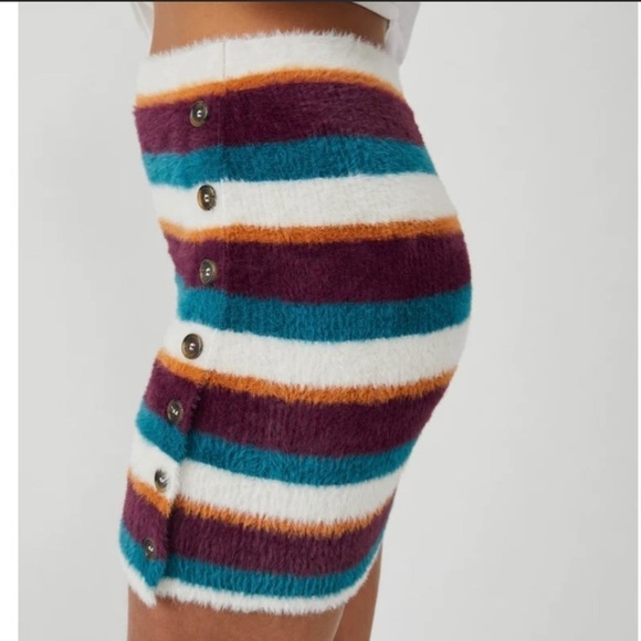 Free People Fig Jam Combo Ciara Fuzzy Sweater Mini Skirt size Small - Picture 4 of 13